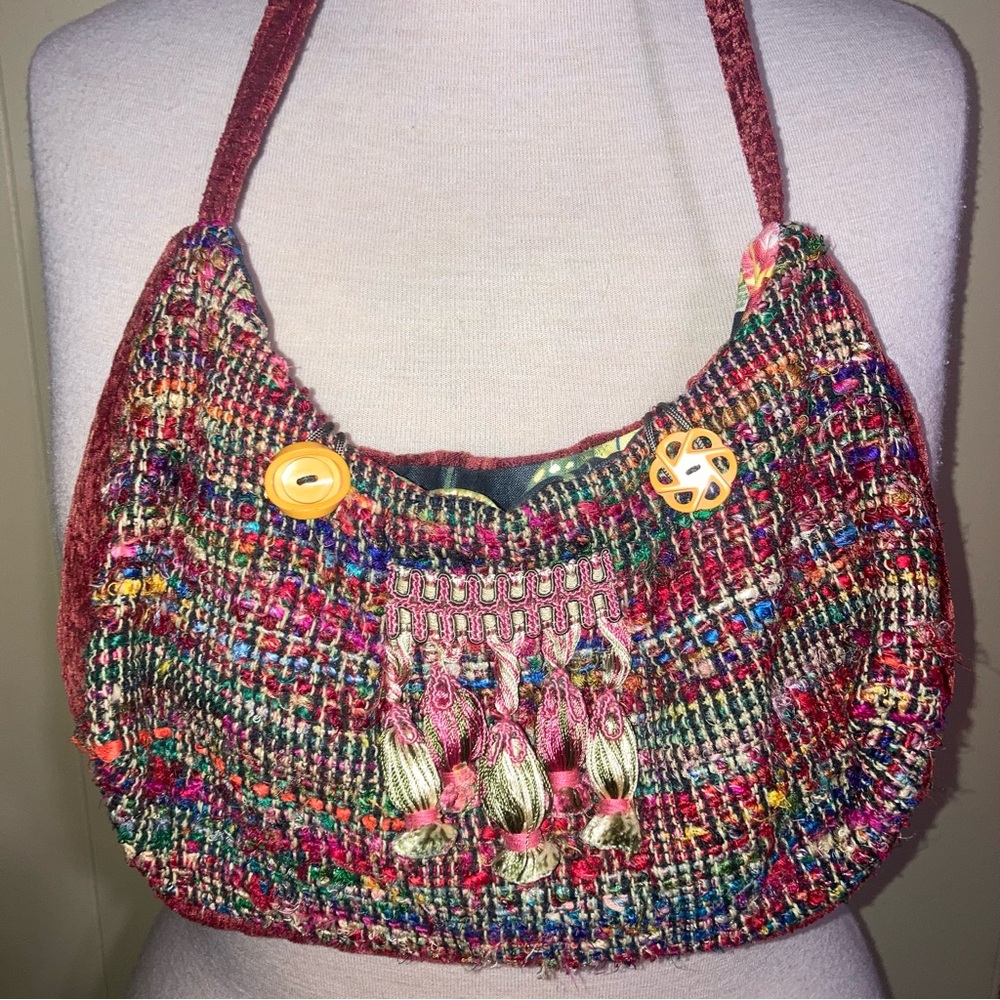 One of a Kind Art Purse by THE BAG LADY of Kansas City Funky Fun Hobo Bag 15021